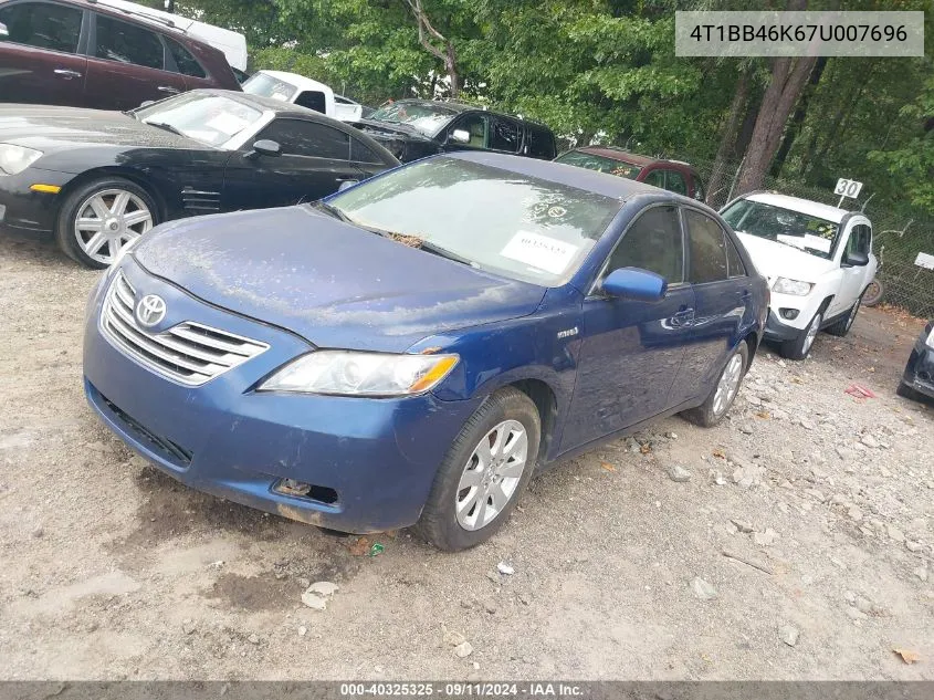 4T1BB46K67U007696 2007 Toyota Camry Hybrid