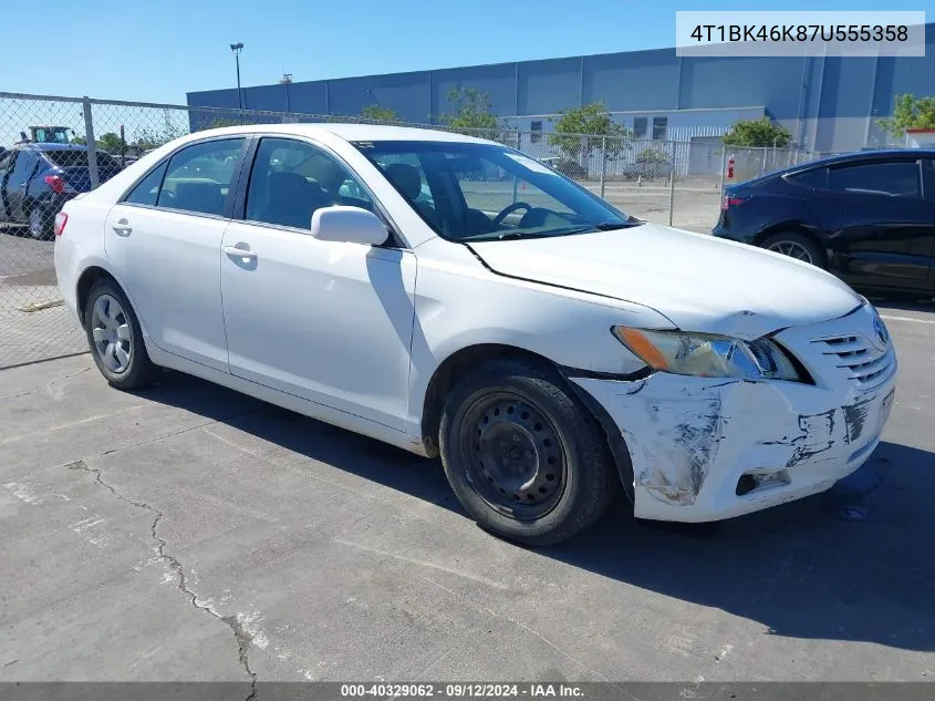 2007 Toyota Camry Le V6 VIN: 4T1BK46K87U555358 Lot: 40329062