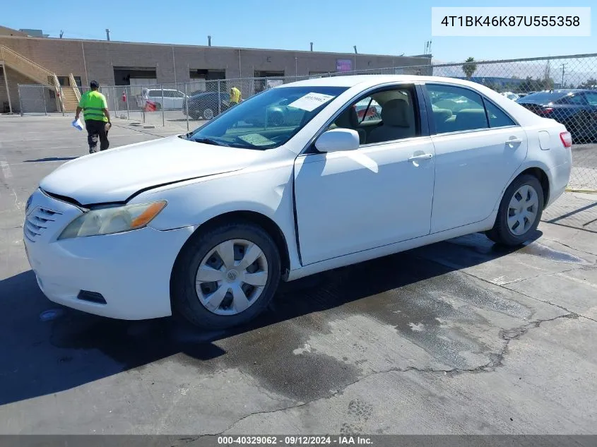 2007 Toyota Camry Le V6 VIN: 4T1BK46K87U555358 Lot: 40329062