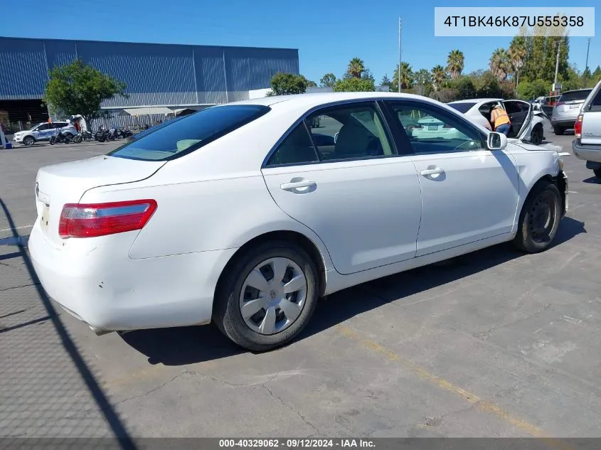 4T1BK46K87U555358 2007 Toyota Camry Le V6