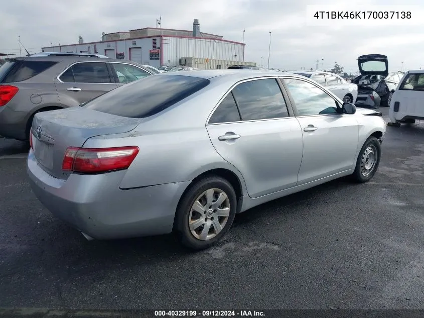 2007 Toyota Camry Le/Xle/Se VIN: 4T1BK46K170037138 Lot: 40329199