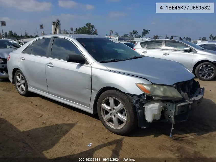 2007 Toyota Camry Ce/Le/Xle/Se VIN: 4T1BE46K77U650582 Lot: 40333861