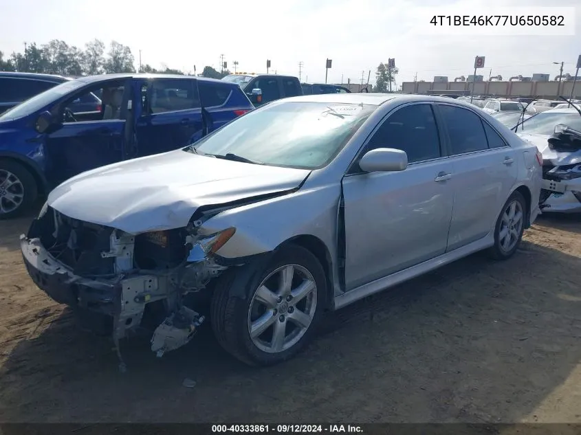 2007 Toyota Camry Ce/Le/Xle/Se VIN: 4T1BE46K77U650582 Lot: 40333861