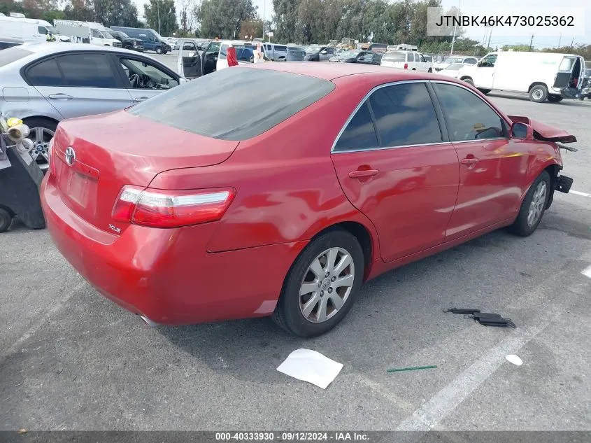 2007 Toyota Camry Xle V6 VIN: JTNBK46K473025362 Lot: 40333930