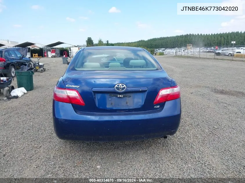 2007 Toyota Camry Ce VIN: JTNBE46K773042020 Lot: 40334670