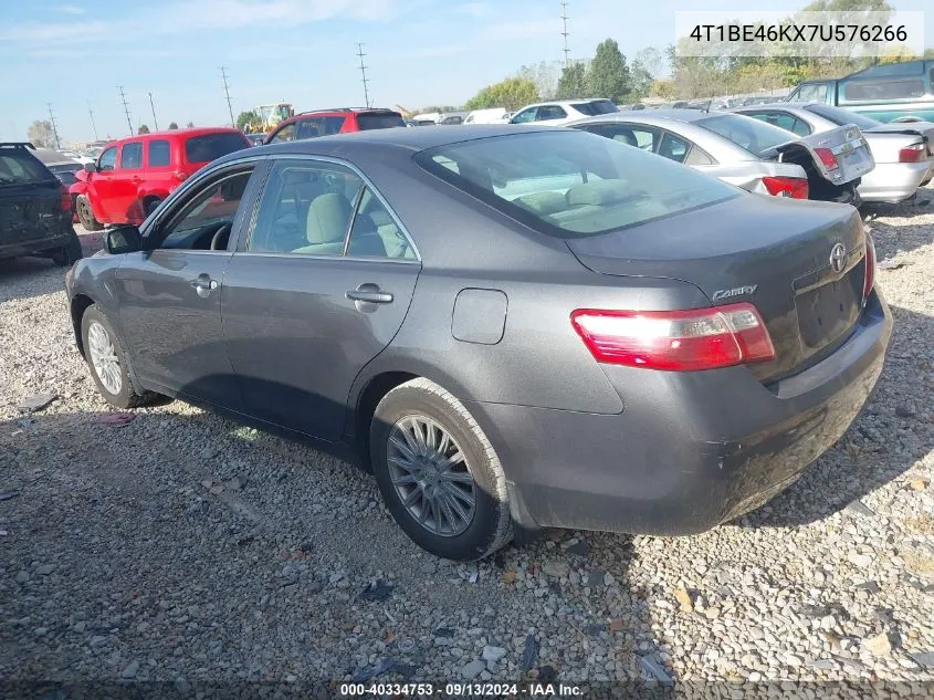 2007 Toyota Camry Ce/Le/Xle/Se VIN: 4T1BE46KX7U576266 Lot: 40334753