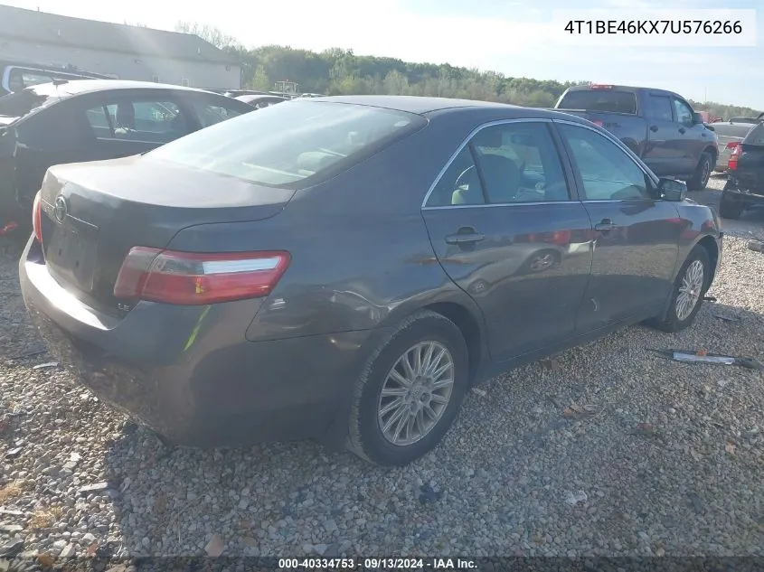 2007 Toyota Camry Ce/Le/Xle/Se VIN: 4T1BE46KX7U576266 Lot: 40334753