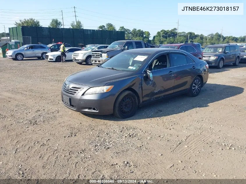 2007 Toyota Camry Ce/Le/Xle/Se VIN: JTNBE46K273018157 Lot: 40338548