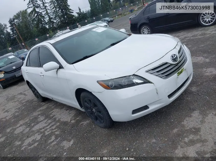 2007 Toyota Camry Hybrid Hybrid VIN: JTNBB46K573003998 Lot: 40340115