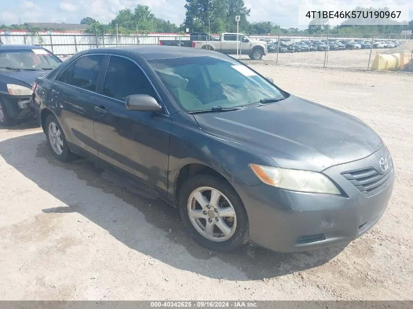 2007 Toyota Camry Le VIN: 4T1BE46K57U190967 Lot: 40342625