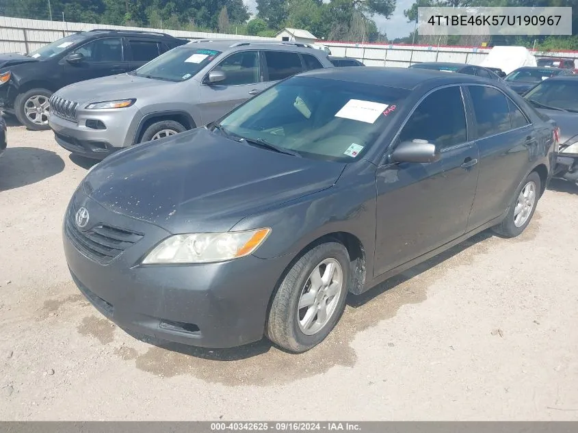 2007 Toyota Camry Le VIN: 4T1BE46K57U190967 Lot: 40342625