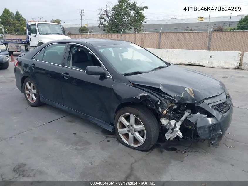 2007 Toyota Camry Se VIN: 4T1BE46K47U524289 Lot: 40347361