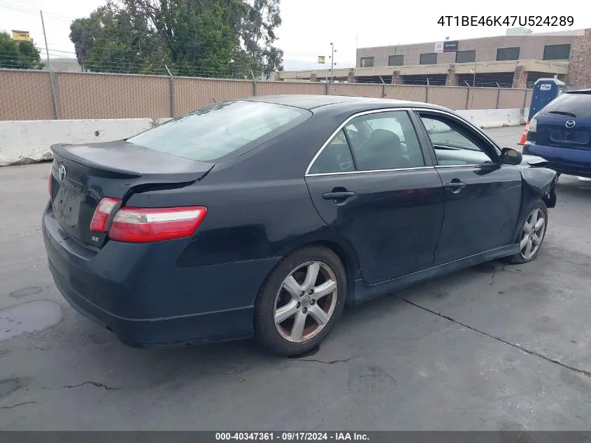 4T1BE46K47U524289 2007 Toyota Camry Se