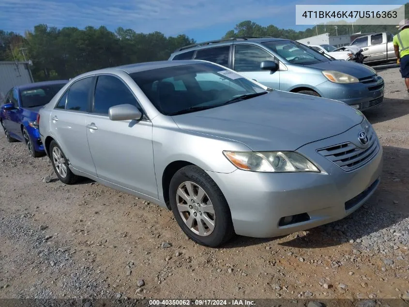 4T1BK46K47U516363 2007 Toyota Camry Xle V6