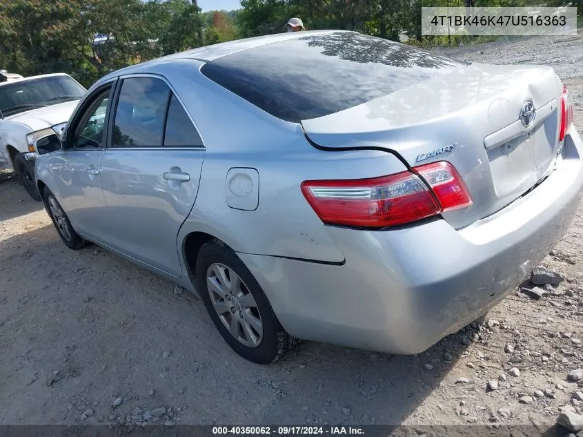 4T1BK46K47U516363 2007 Toyota Camry Xle V6