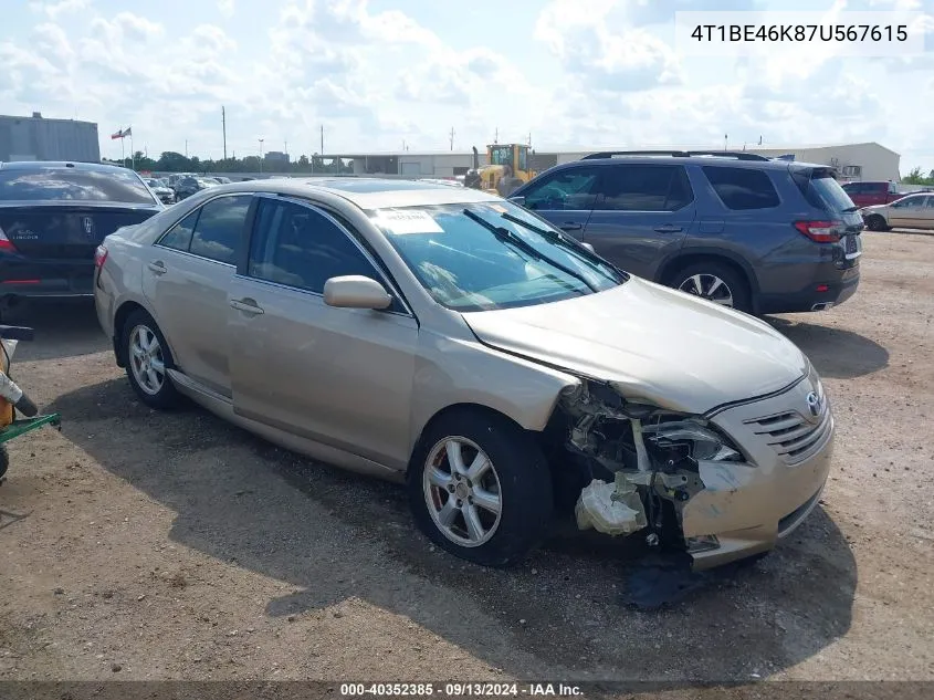 2007 Toyota Camry Le VIN: 4T1BE46K87U567615 Lot: 40352385