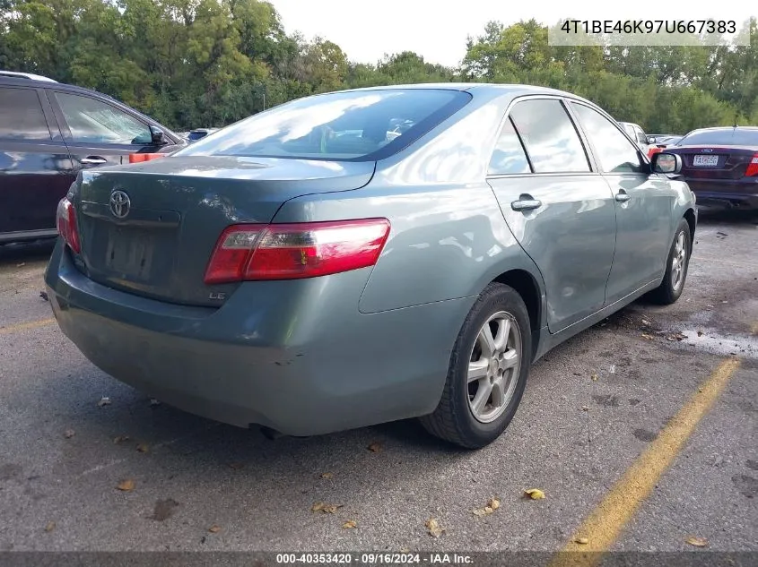 2007 Toyota Camry Le VIN: 4T1BE46K97U667383 Lot: 40353420