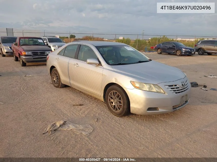 4T1BE46K97U020496 2007 Toyota Camry Le