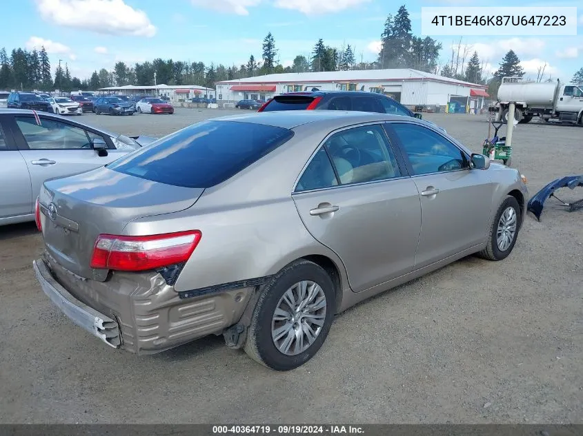 4T1BE46K87U647223 2007 Toyota Camry Le