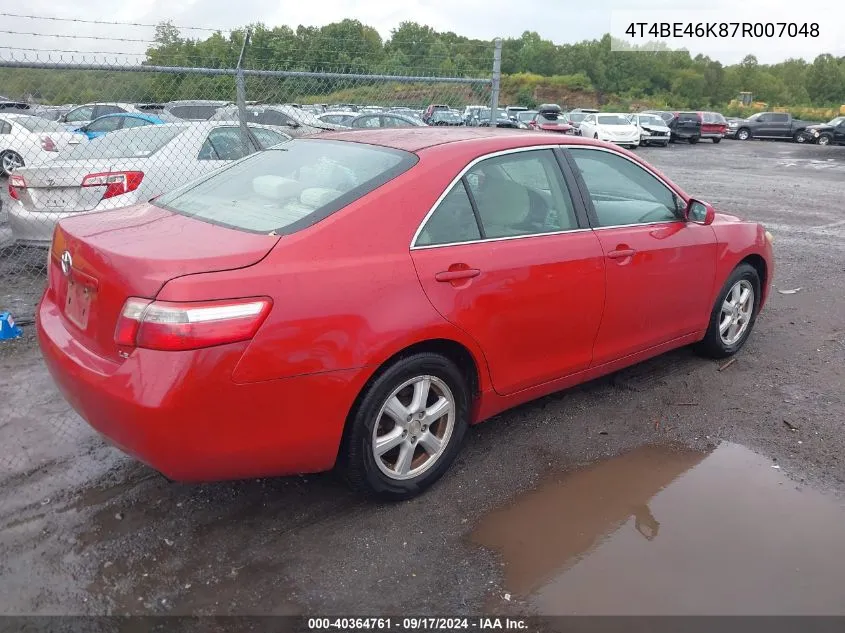 4T4BE46K87R007048 2007 Toyota Camry Le