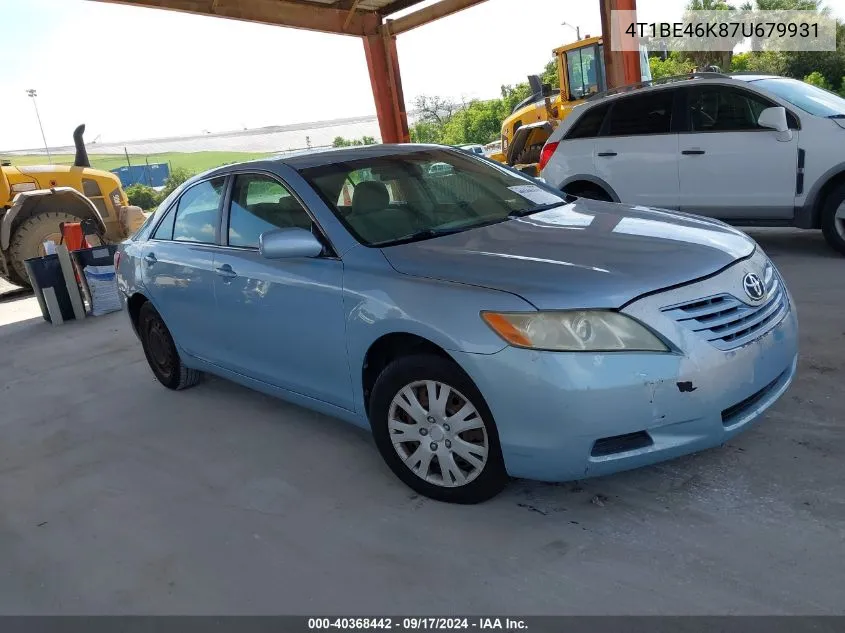 4T1BE46K87U679931 2007 Toyota Camry Le