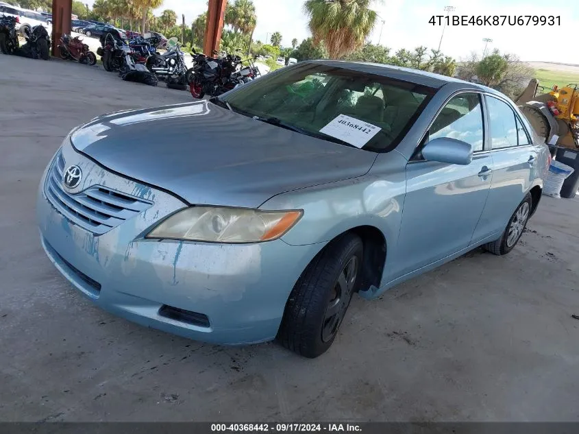 2007 Toyota Camry Le VIN: 4T1BE46K87U679931 Lot: 40368442