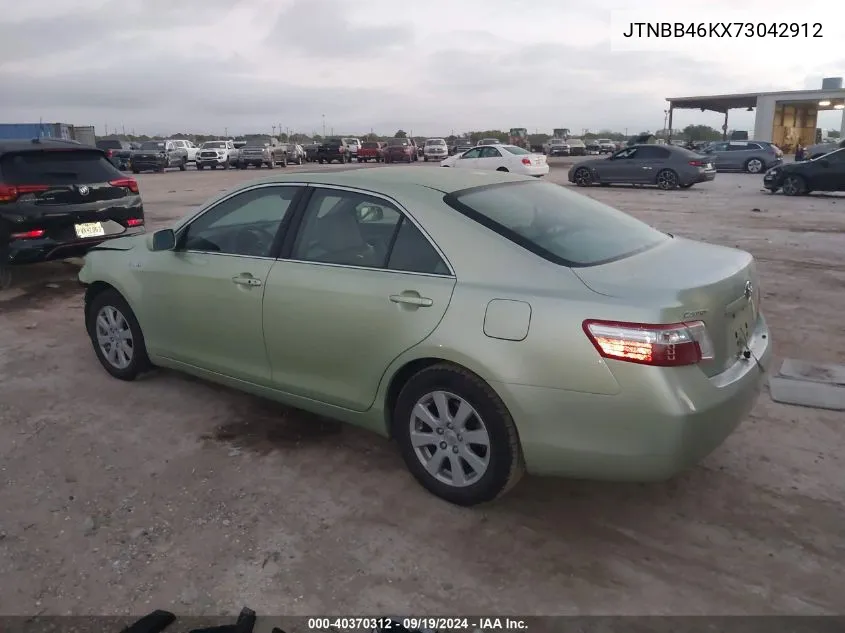 2007 Toyota Camry Hybrid VIN: JTNBB46KX73042912 Lot: 40370312