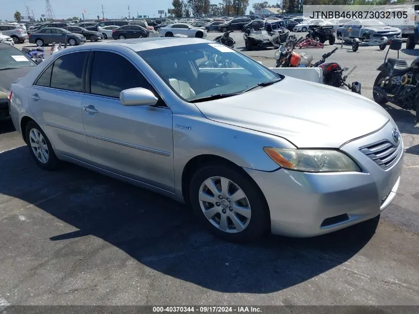 2007 Toyota Camry Hybrid VIN: JTNBB46K873032105 Lot: 40370344