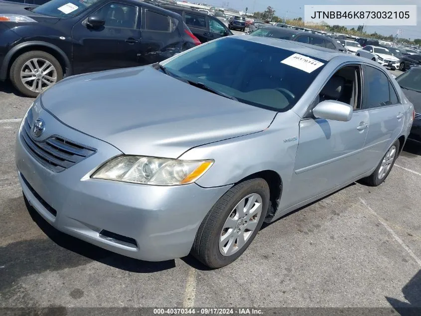 2007 Toyota Camry Hybrid VIN: JTNBB46K873032105 Lot: 40370344