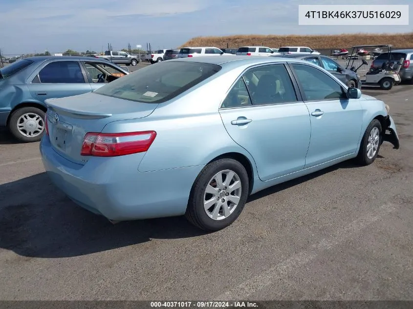 2007 Toyota Camry Xle V6 VIN: 4T1BK46K37U516029 Lot: 40371017