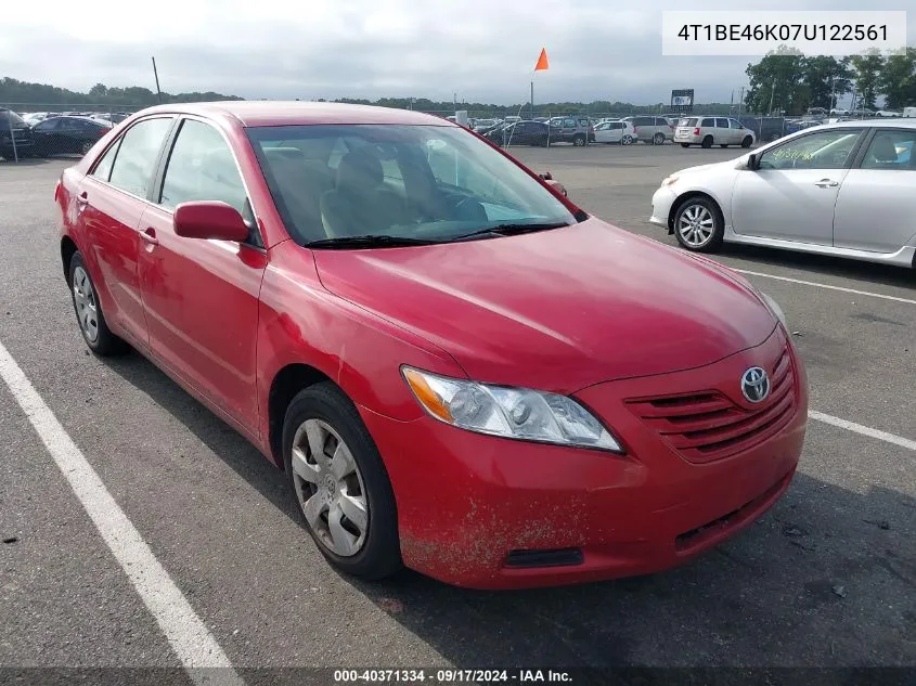 4T1BE46K07U122561 2007 Toyota Camry Le