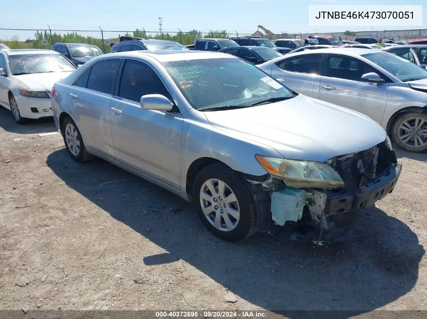 2007 Toyota Camry Xle VIN: JTNBE46K473070051 Lot: 40372695