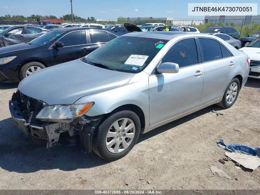 2007 Toyota Camry Xle VIN: JTNBE46K473070051 Lot: 40372695