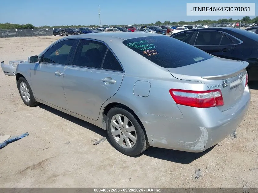 2007 Toyota Camry Xle VIN: JTNBE46K473070051 Lot: 40372695