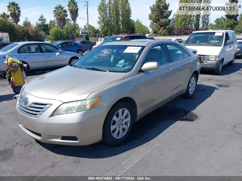 2007 Toyota Camry Hybrid VIN: 4T1BB46K47U008121 Lot: 40374493