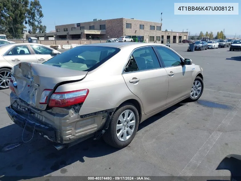 4T1BB46K47U008121 2007 Toyota Camry Hybrid