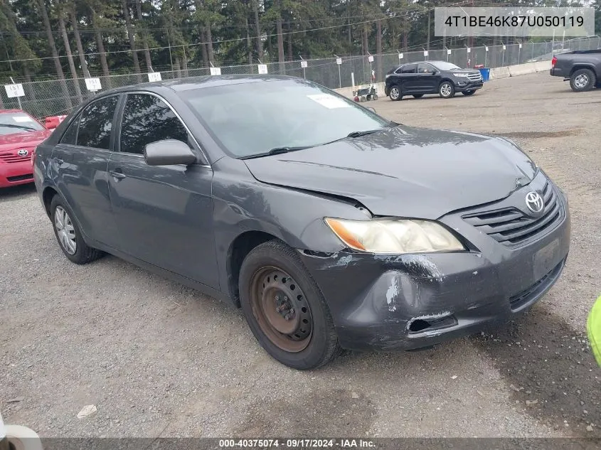 2007 Toyota Camry Le VIN: 4T1BE46K87U050119 Lot: 40375074