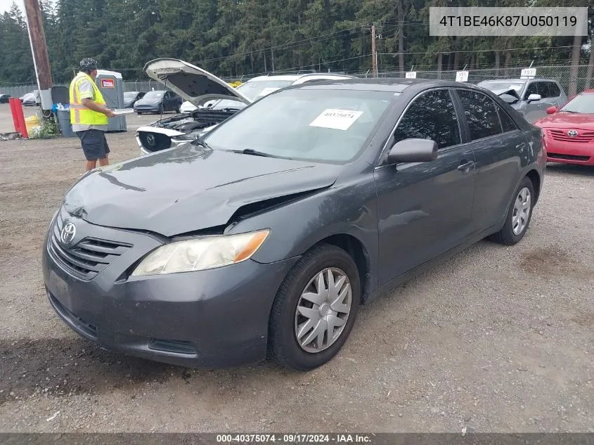 2007 Toyota Camry Le VIN: 4T1BE46K87U050119 Lot: 40375074