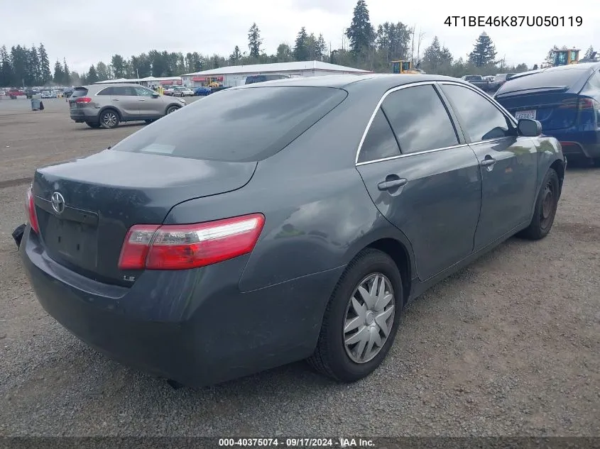 2007 Toyota Camry Le VIN: 4T1BE46K87U050119 Lot: 40375074