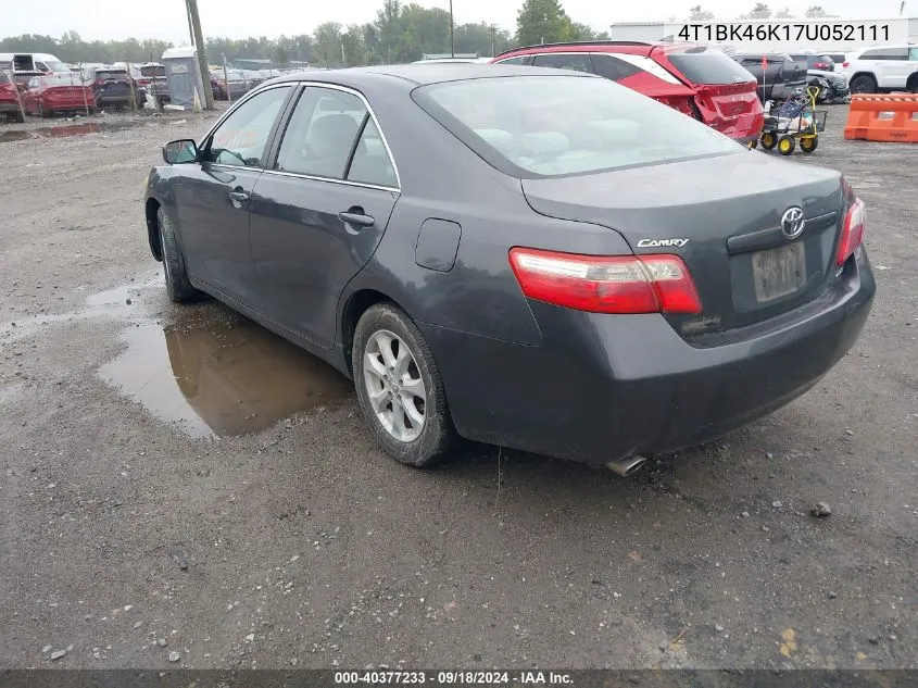 2007 Toyota Camry Le V6 VIN: 4T1BK46K17U052111 Lot: 40377233