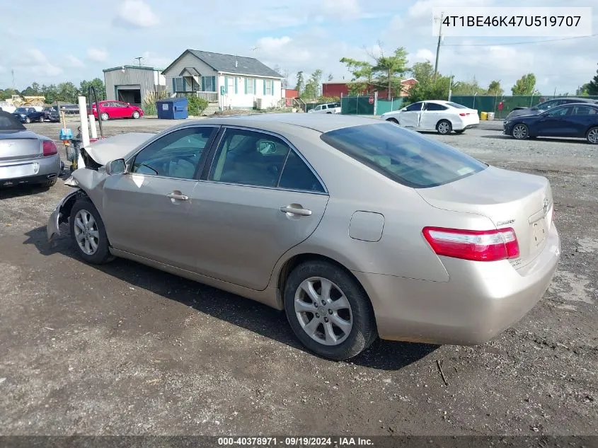 4T1BE46K47U519707 2007 Toyota Camry Le