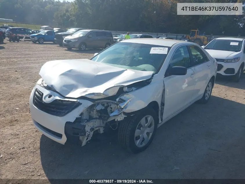 2007 Toyota Camry Le VIN: 4T1BE46K37U597640 Lot: 40379837