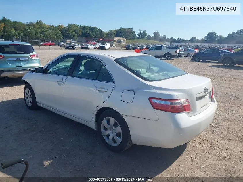 4T1BE46K37U597640 2007 Toyota Camry Le