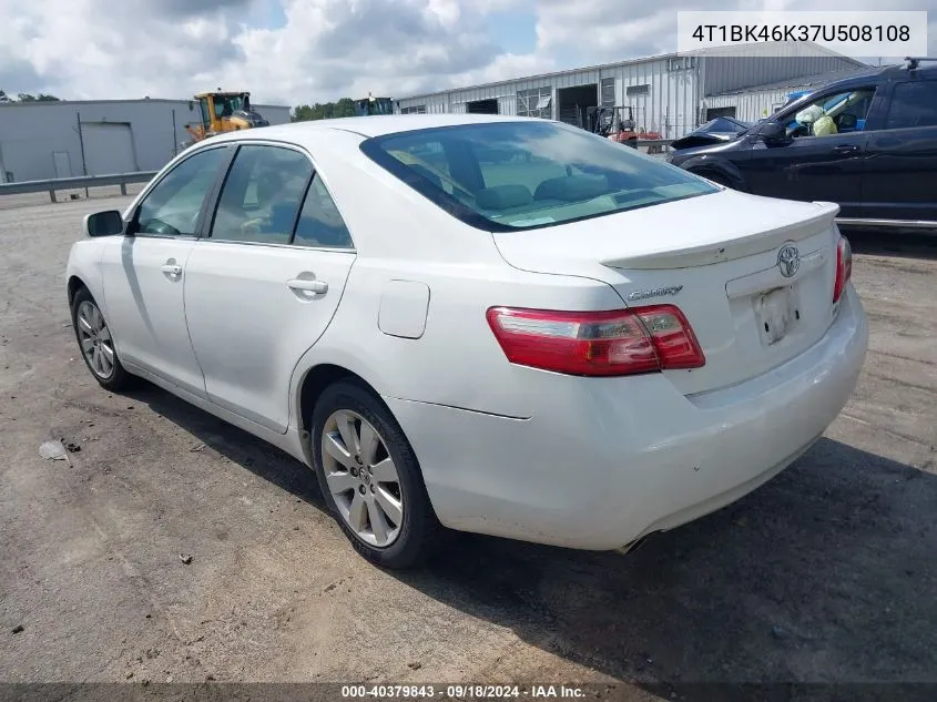 2007 Toyota Camry Le V6 VIN: 4T1BK46K37U508108 Lot: 40379843