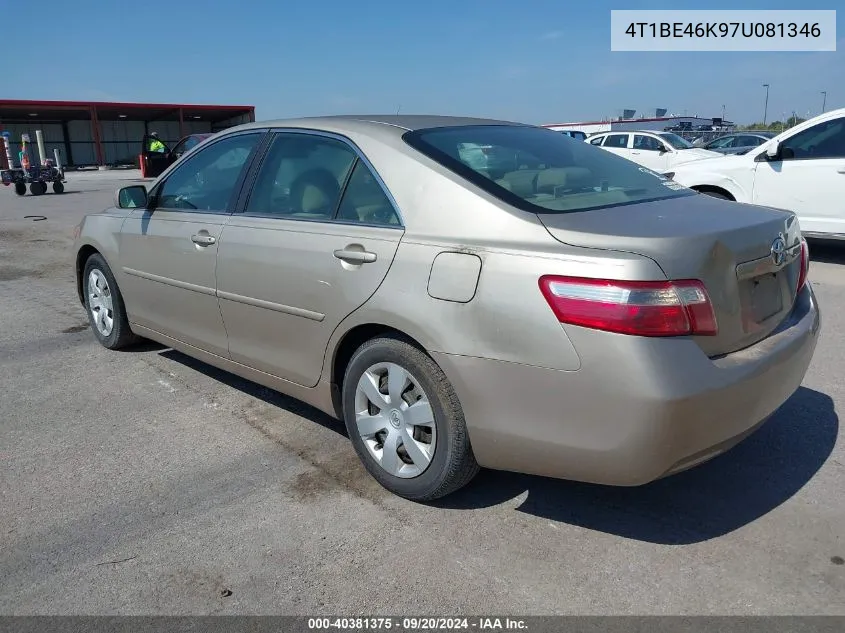 4T1BE46K97U081346 2007 Toyota Camry Le