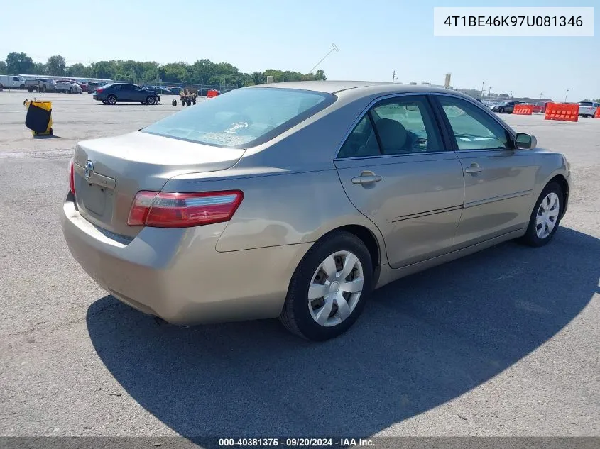 4T1BE46K97U081346 2007 Toyota Camry Le