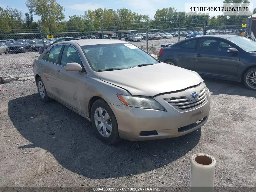 2007 Toyota Camry Le VIN: 4T1BE46K17U663828 Lot: 40382996