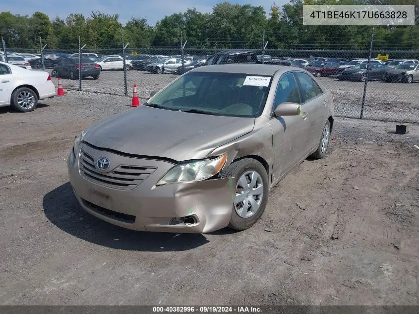 4T1BE46K17U663828 2007 Toyota Camry Le