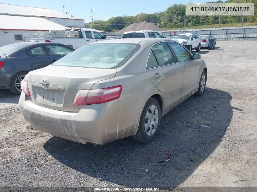 4T1BE46K17U663828 2007 Toyota Camry Le