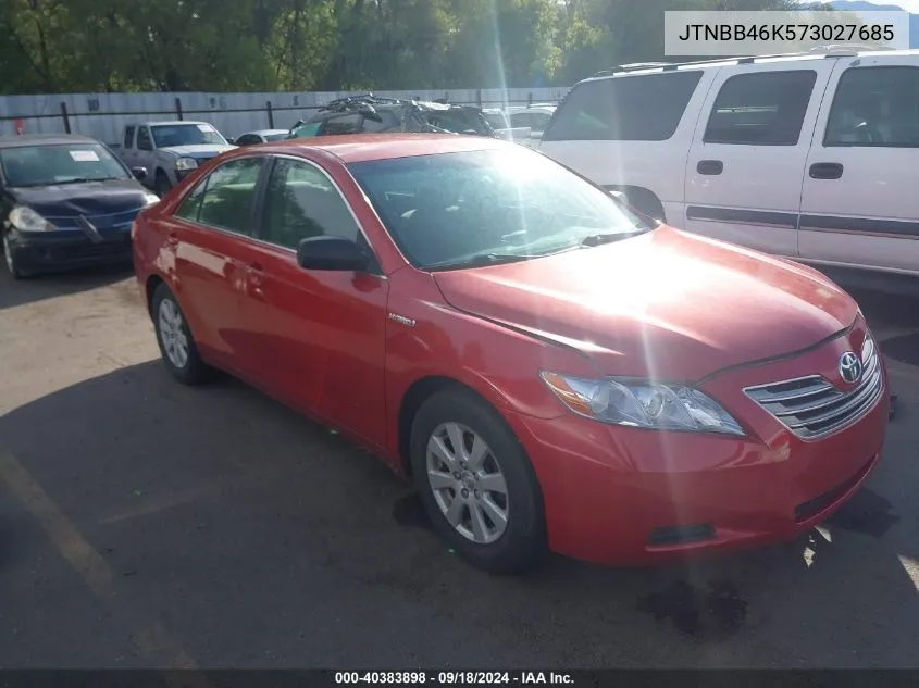 2007 Toyota Camry Hybrid VIN: JTNBB46K573027685 Lot: 40383898